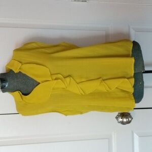 Worthington Yellow Ruffled Sleeveless Blouse